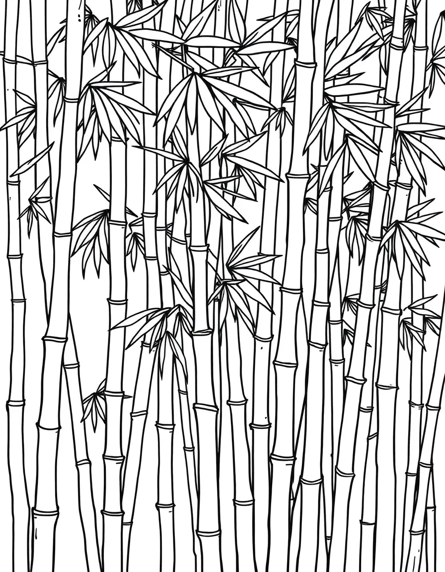 Bamboo plants with detailed segments