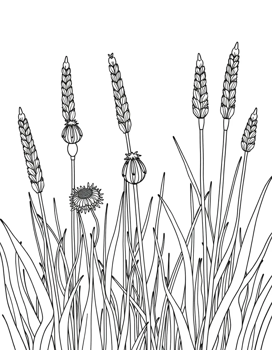Ornamental grasses with detailed seed heads