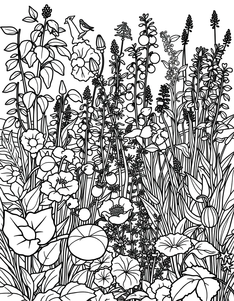 A permaculture garden with companion plants