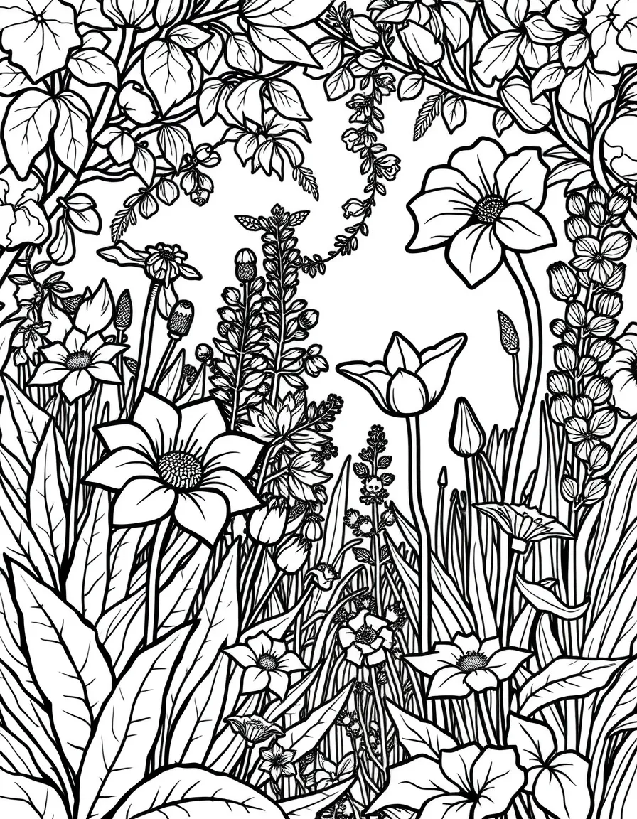 A poison garden with dangerous but beautiful plants