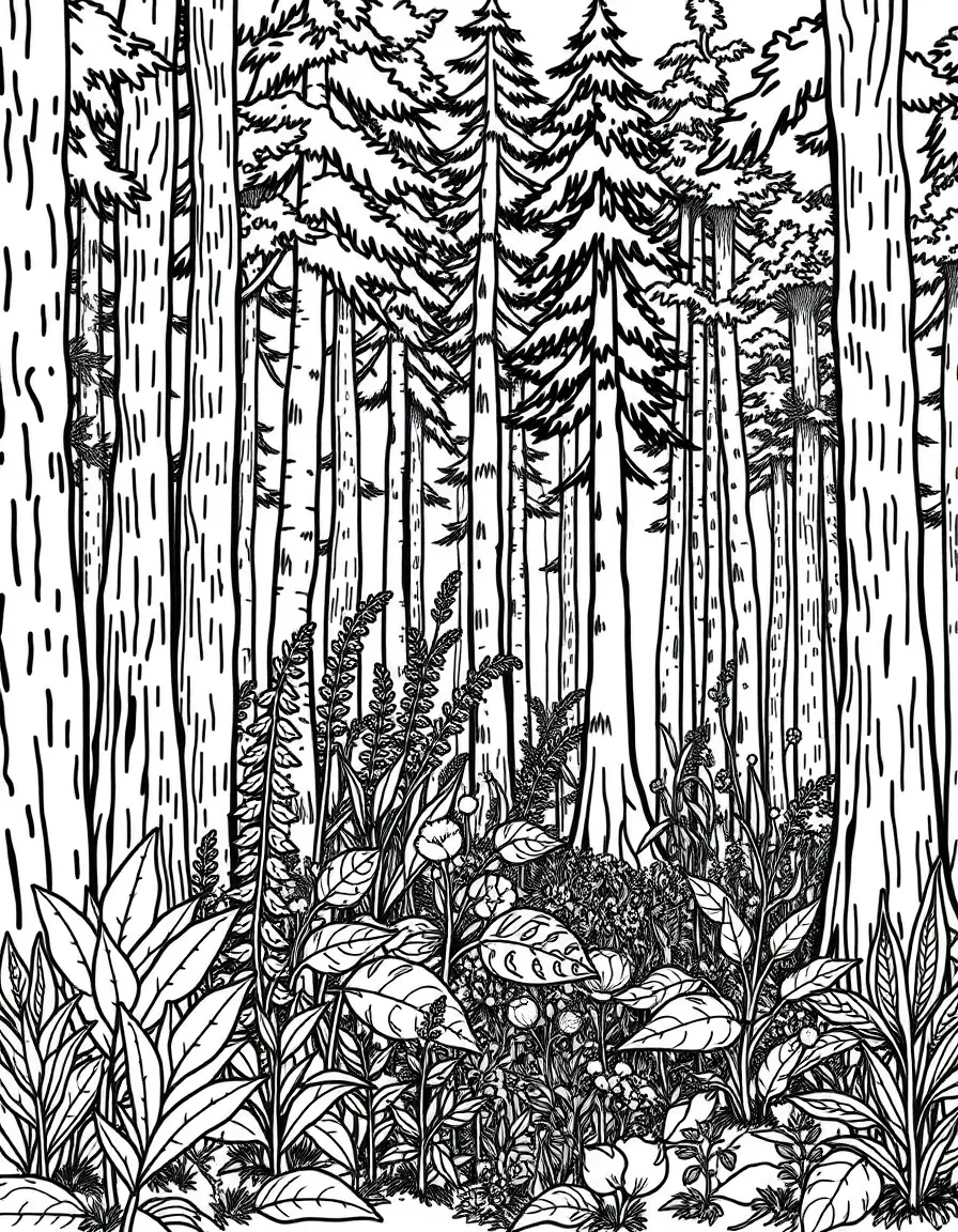 A forest edge showing ecological succession of plants