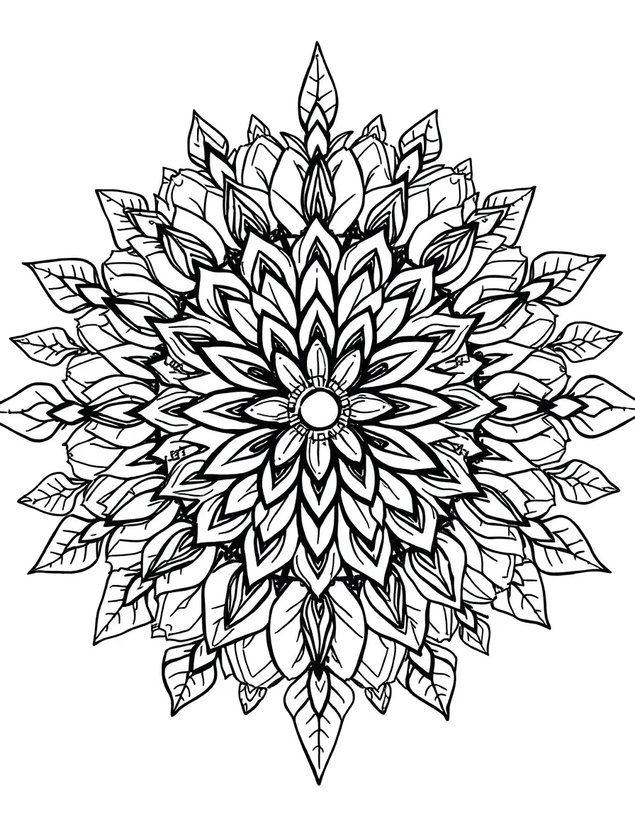 Plant mandalas made from seeds, leaves and flowers
