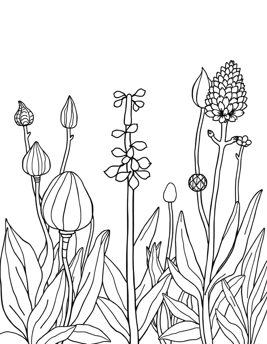Plants with unusual growth habits or shapes