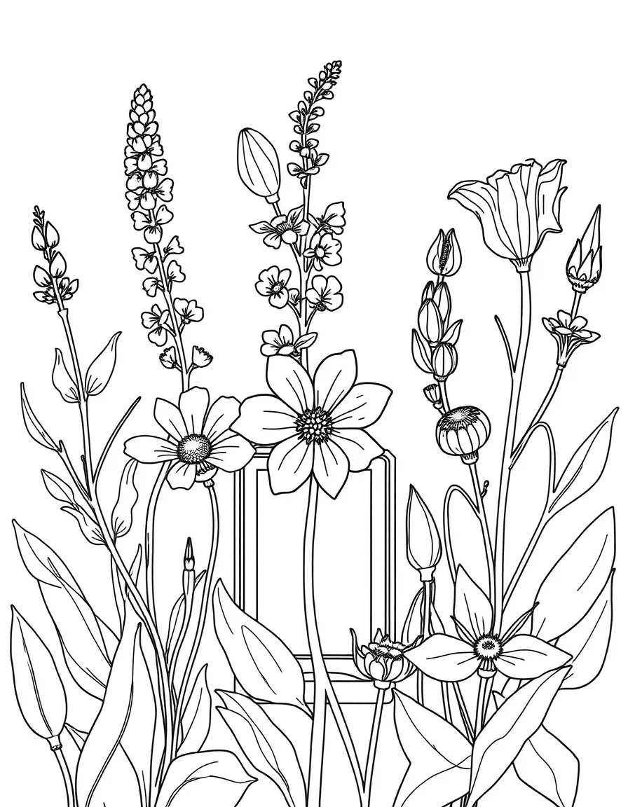 A detailed illustration of plants used in perfumery