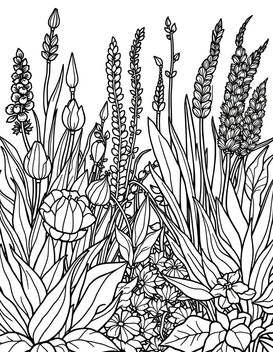 A garden design using plants with unique textures