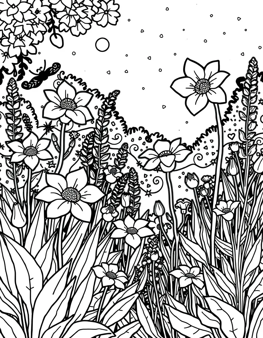 A garden of night-scented flowering plants