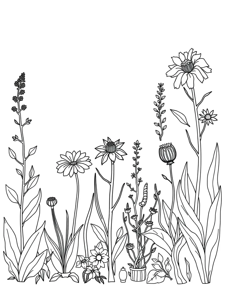 Plants arranged to show evolutionary relationships