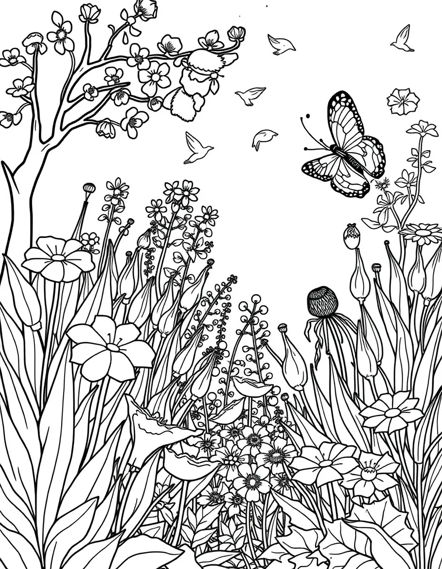 A garden designed to attract specific wildlife