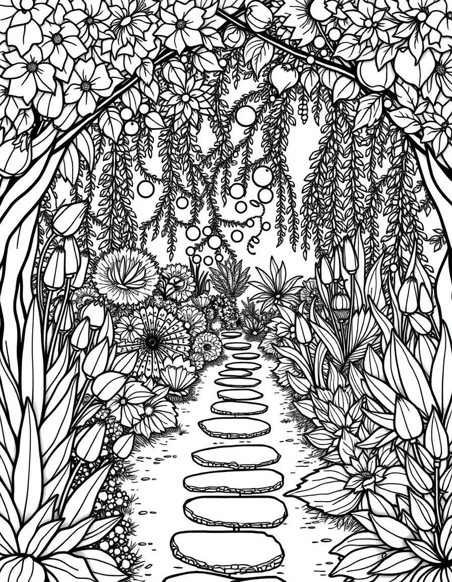 A garden designed for meditation and relaxation