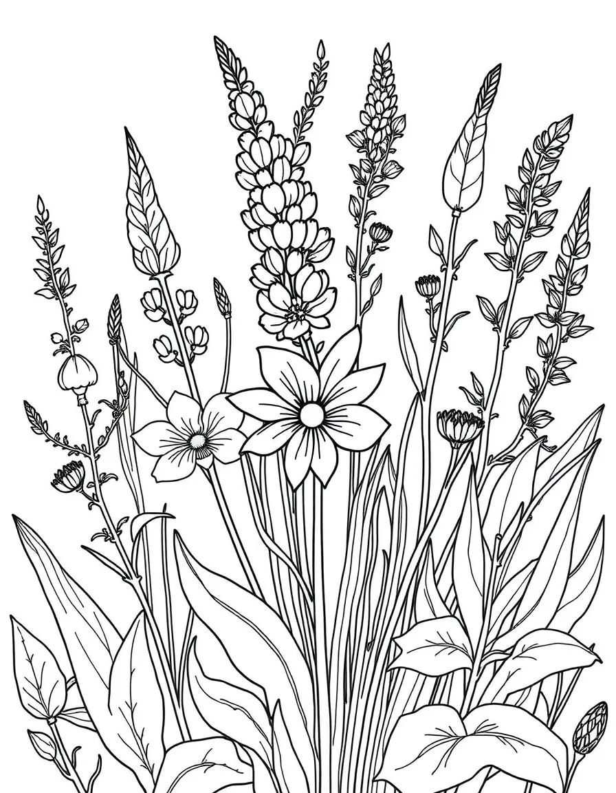 Detailed illustration of plants used in funeral customs