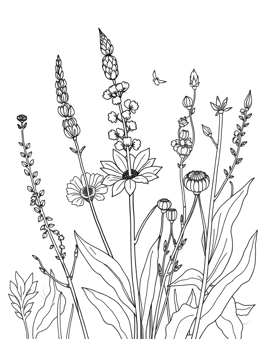 Detailed illustration of plants used for natural adhesives