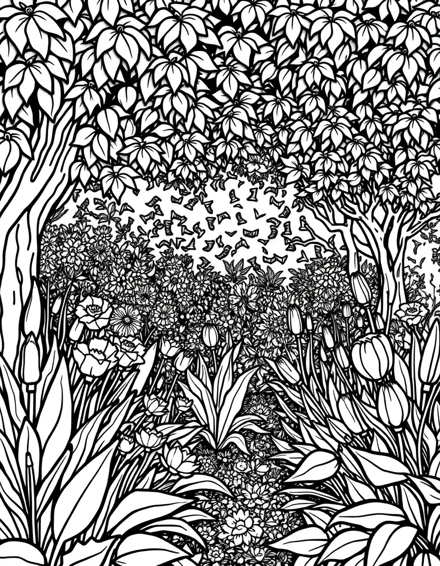 A garden designed to thrive in deep shade