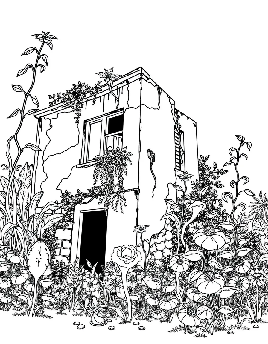 Plants reclaiming an abandoned building