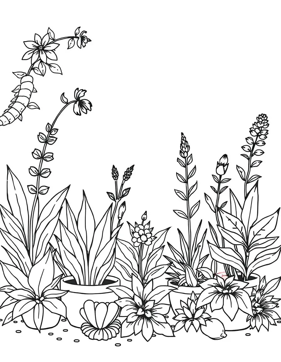 Plants arranged to tell a story or create a scene
