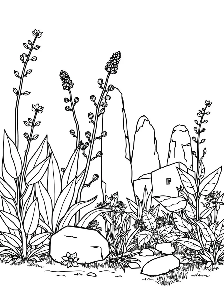 Plants integrated with ancient stone structures