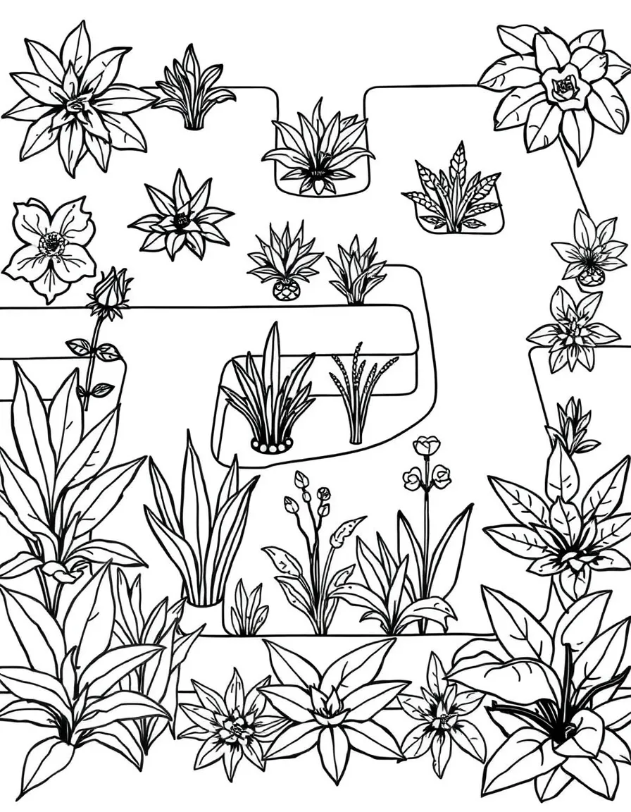 Plants arranged in a labyrinth or maze design