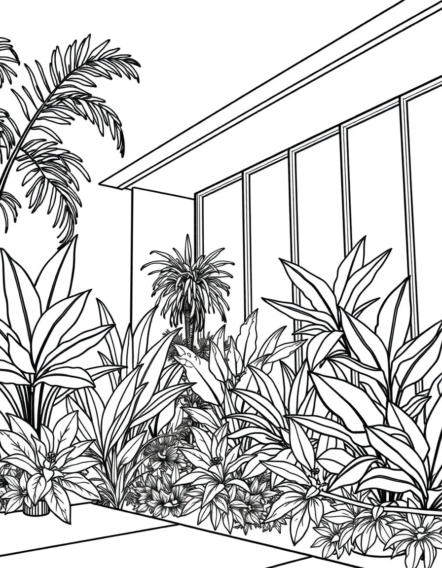 Plants integrated into modern architecture