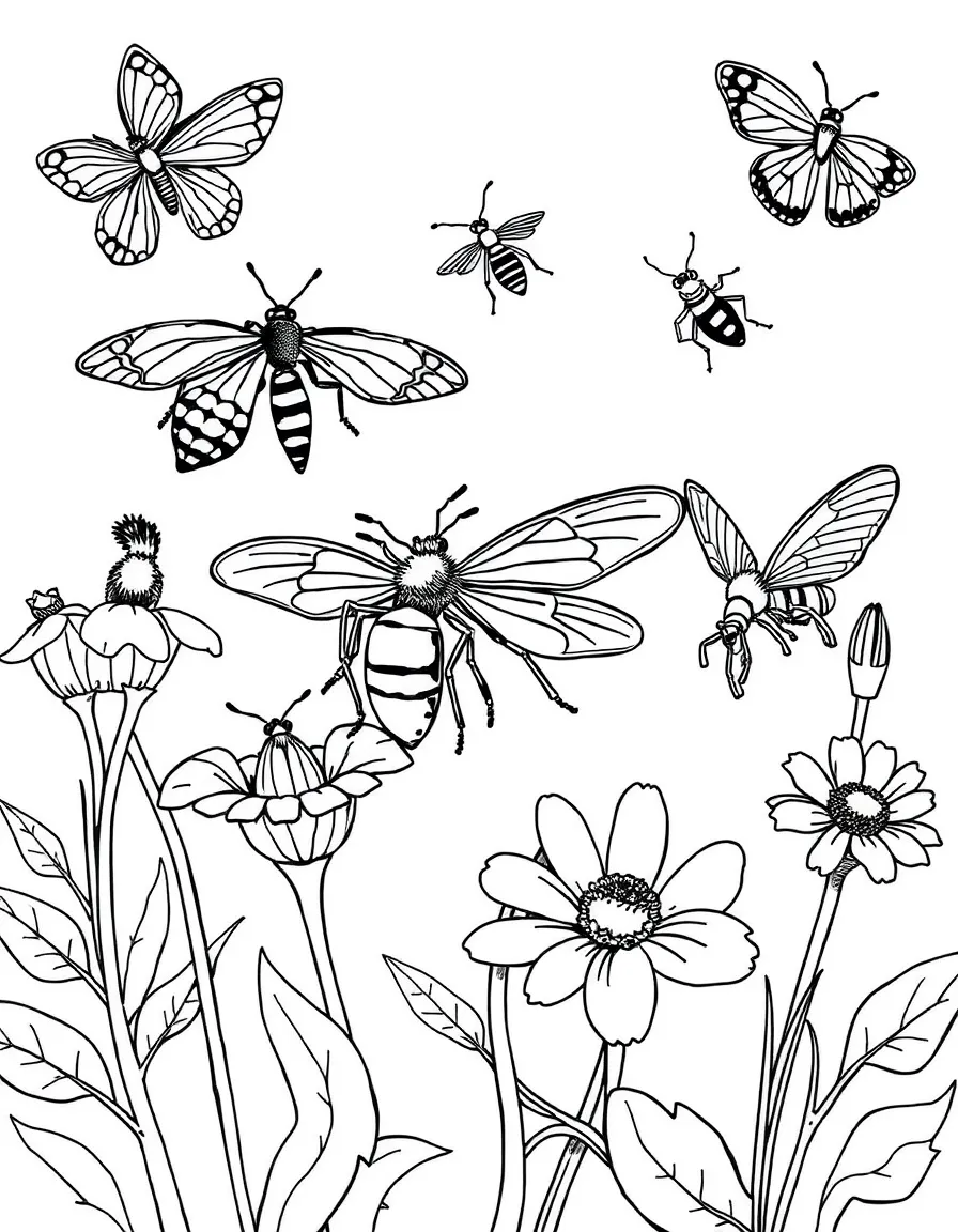 A detailed illustration of beneficial garden insects