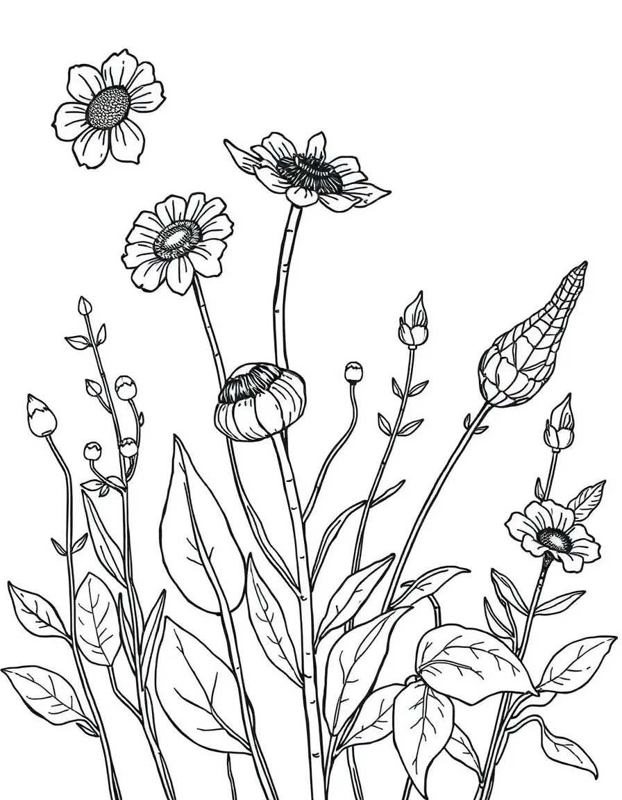 A detailed illustration of plant-based natural dyes