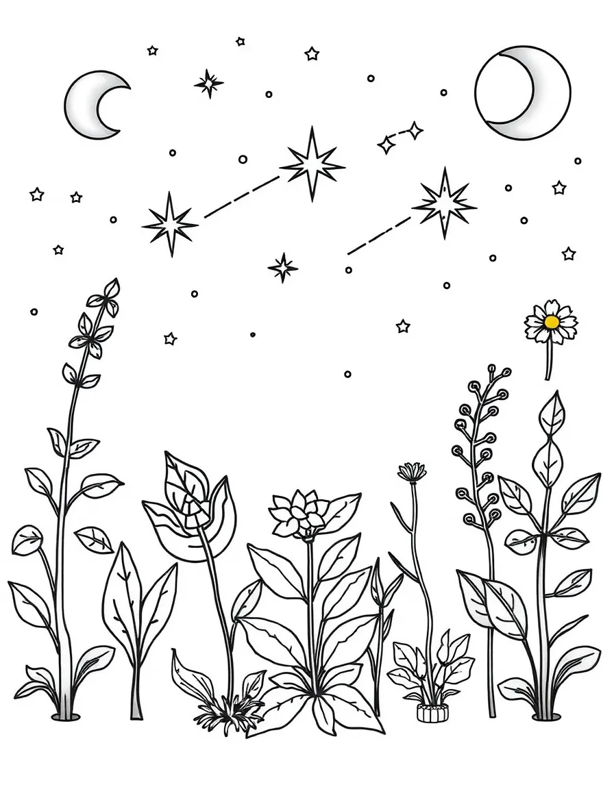 Plants arranged to represent constellations