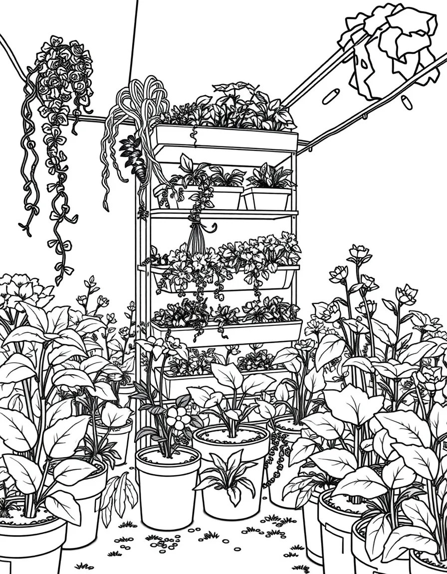 A vertical farm with layered growing systems