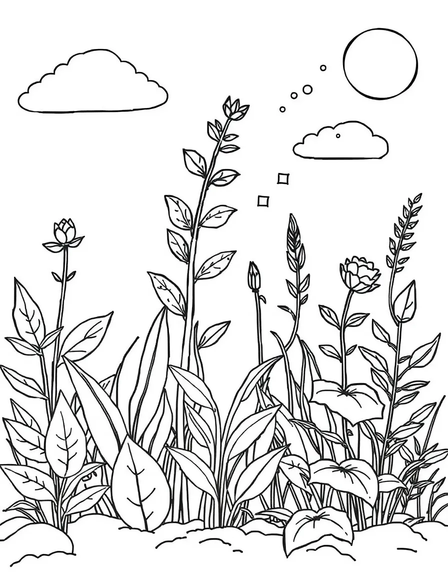 A detailed illustration of how plants filter air