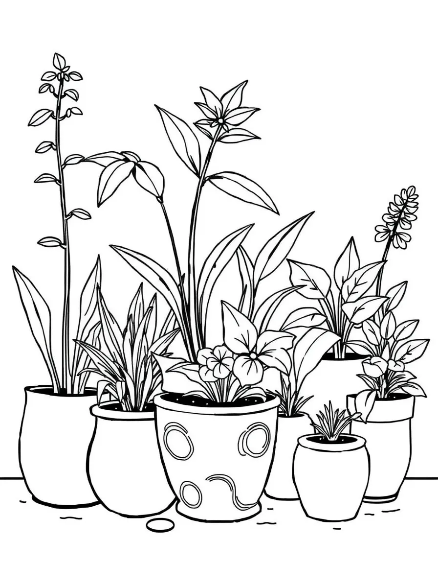 Plants growing in unusual containers or spaces