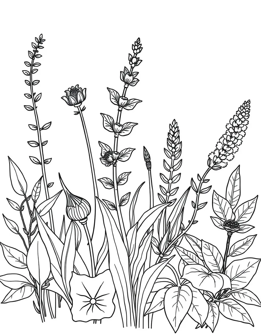 A detailed illustration of plants used in different cultures