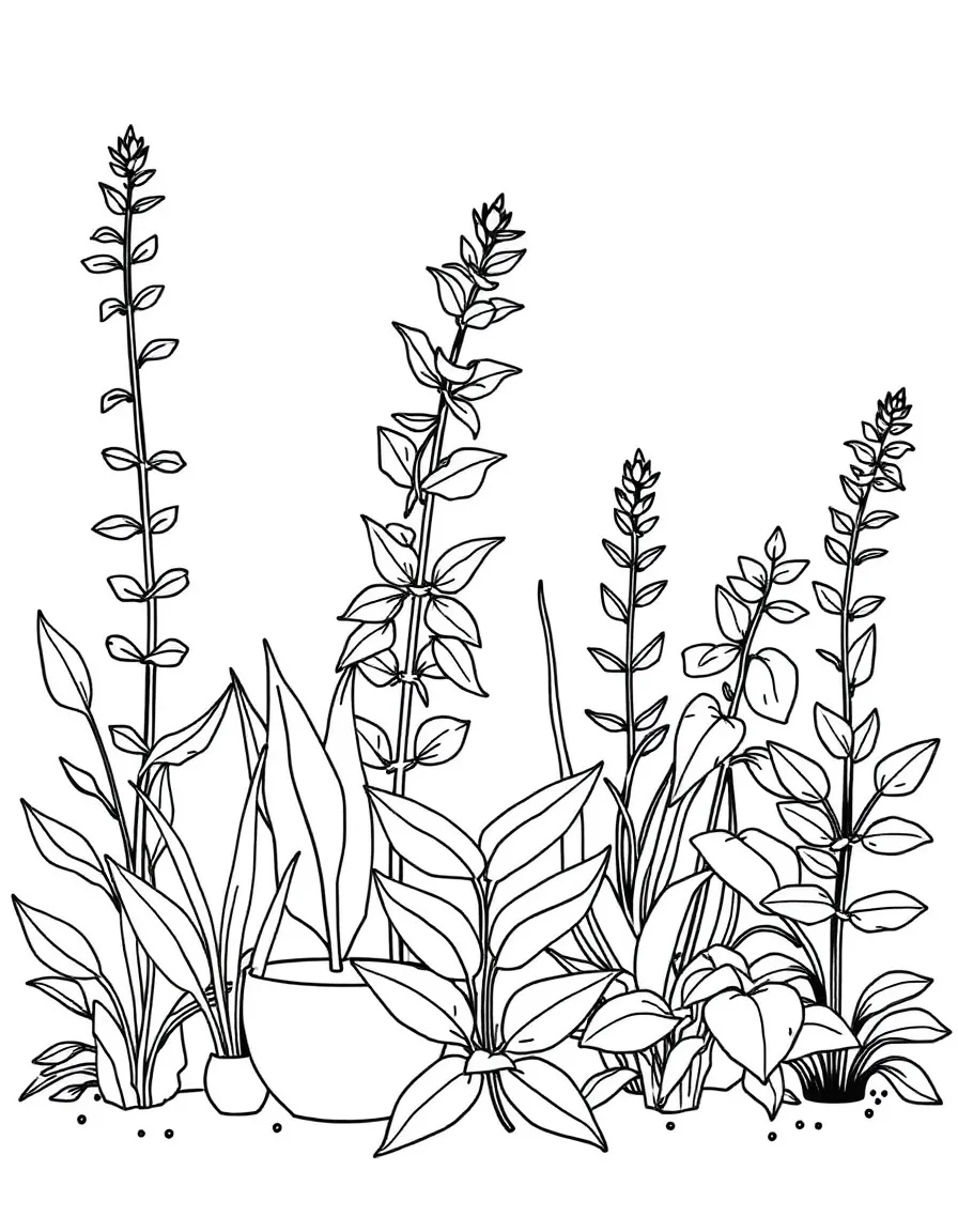 Plants arranged to show different growth habits