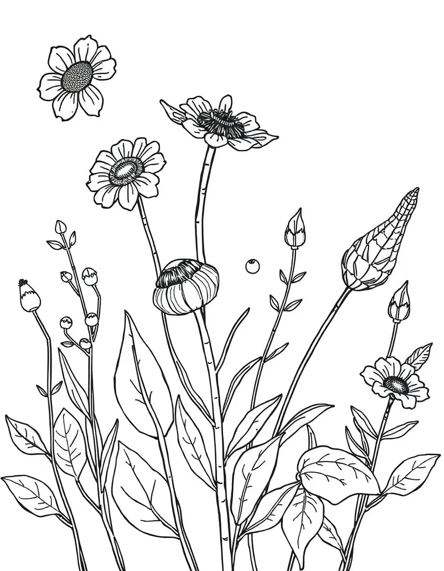 A detailed illustration of plant-based natural dyes