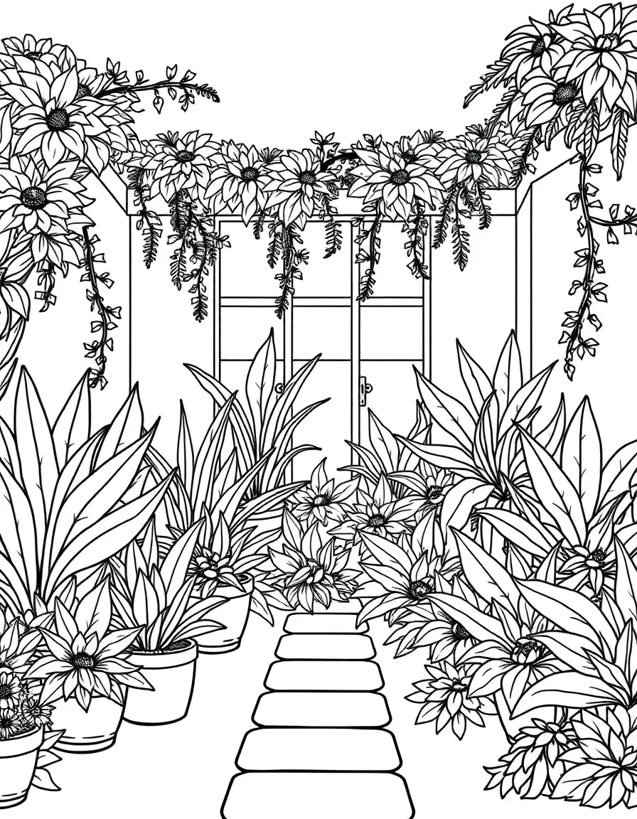 Plants arranged to create private garden rooms