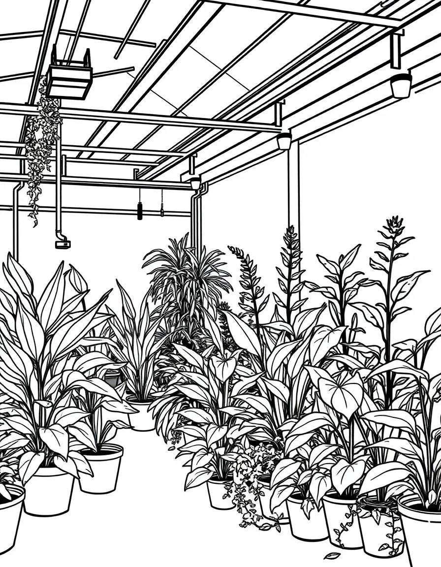 Plants growing in a repurposed industrial space