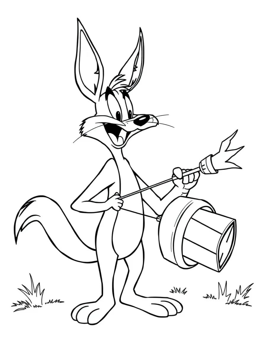 Wile E. Coyote with an ACME contraption that's clearly about to backfire