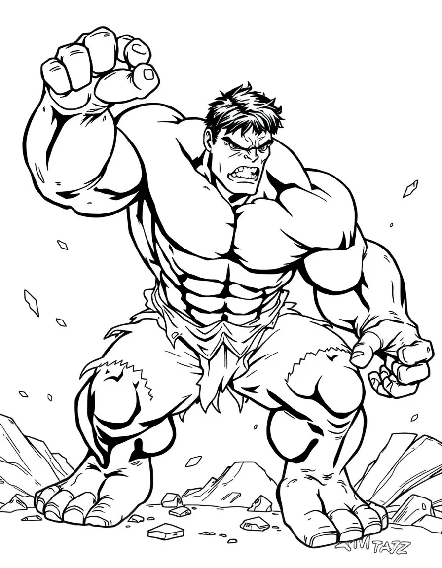 Hulk mid-transformation with Bruce Banner partially visible