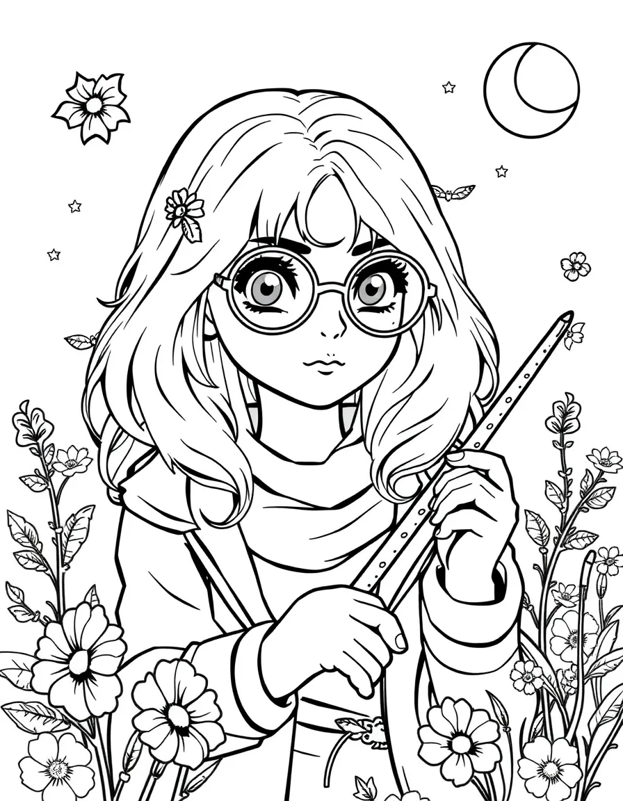 Luna Lovegood with her Spectrespecs looking for Nargles