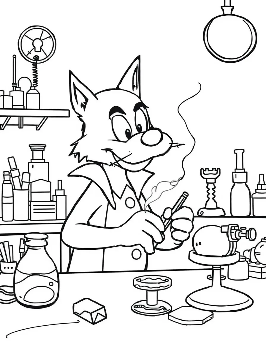 Dexter in his secret laboratory working on a new invention