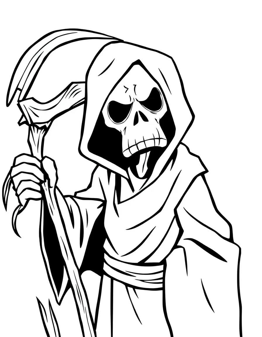 The Grim Reaper from The Grim Adventures of Billy & Mandy looking annoyed