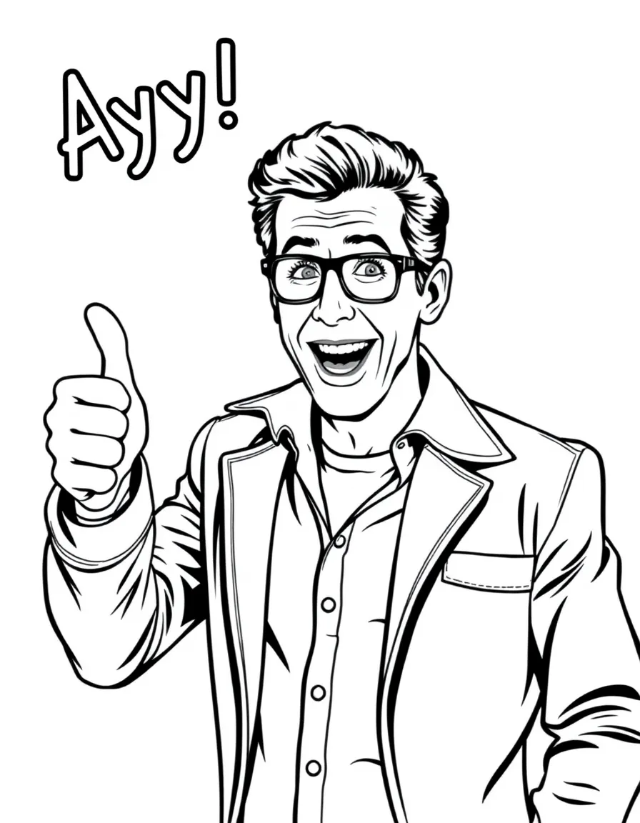 The Fonz from Happy Days with his thumbs up saying "Ayyy!"