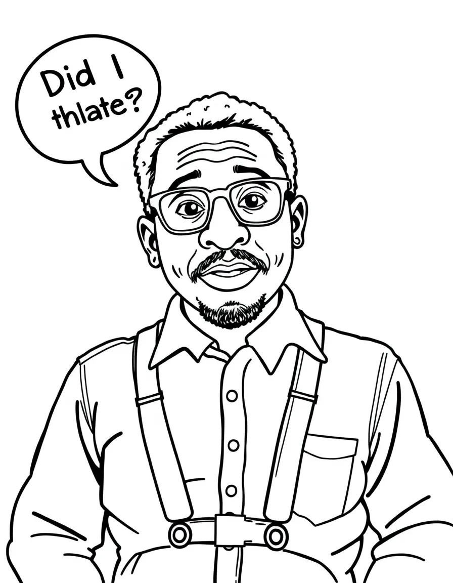 Steve Urkel from Family Matters with his suspenders and glasses asking "Did I do that?"