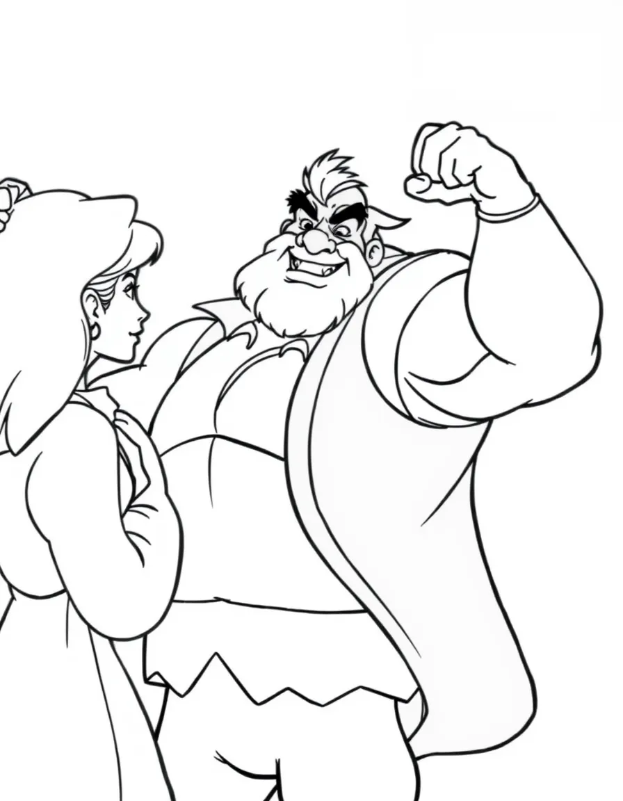 Gaston from Beauty and the Beast flexing for admirers