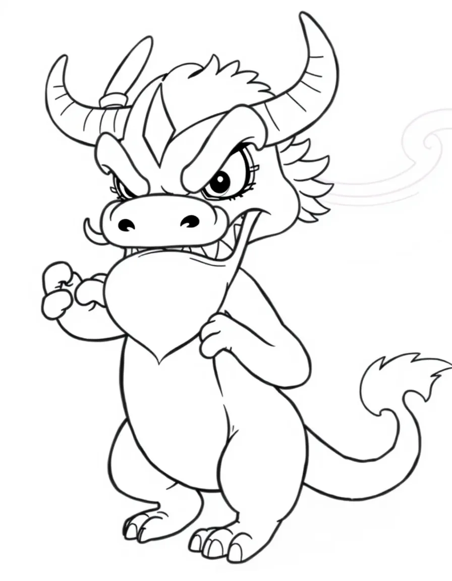 Mushu from Mulan trying to look intimidating despite his small size