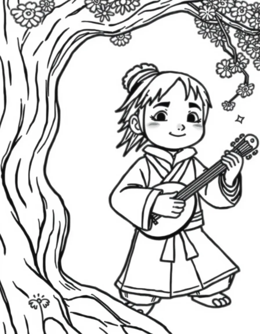 Kubo from Kubo and the Two Strings playing his magical shamisen