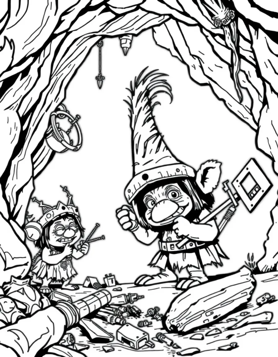 The Boxtrolls tinkering with found objects underground