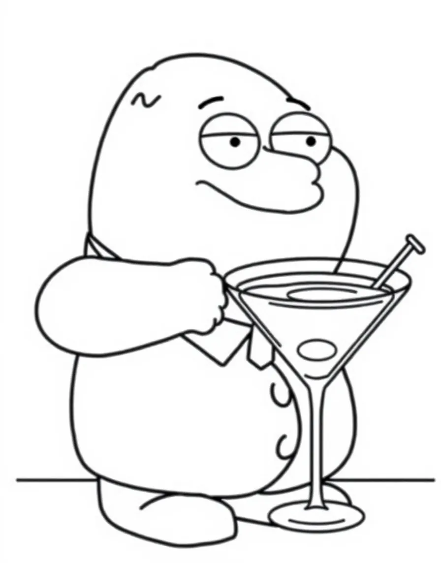Brian Griffin from Family Guy with martini glass