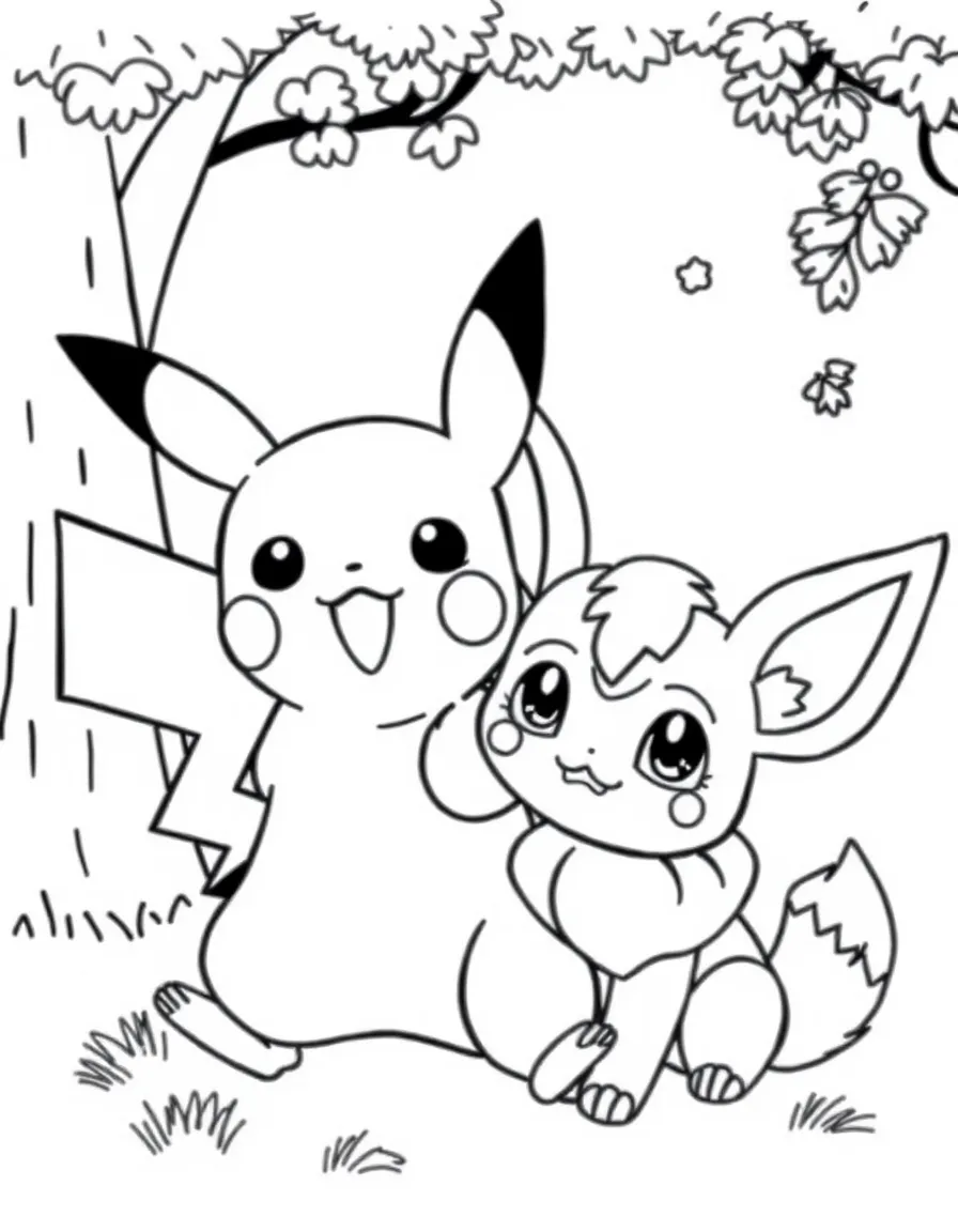 Poké-Pets Pikachu, Eevee, and Meowth playing together