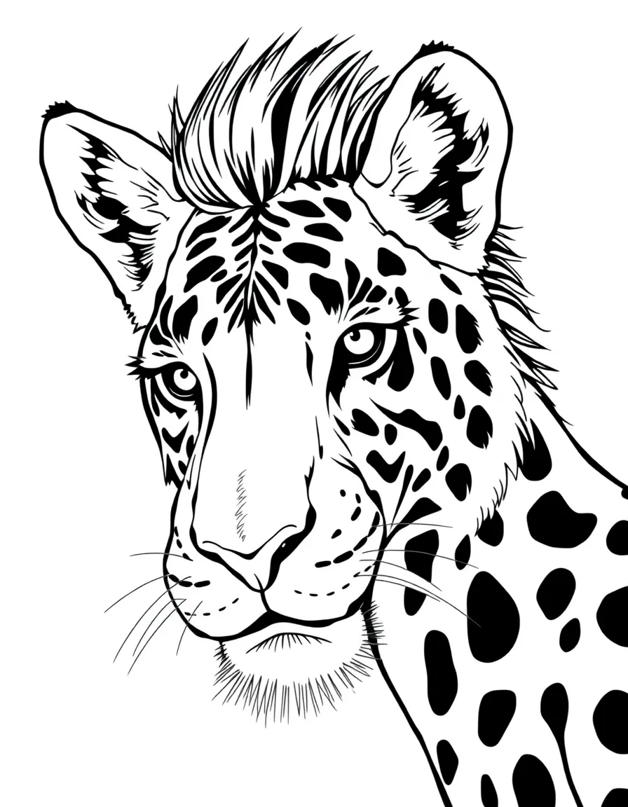 Napoleon Dynamite drawing a liger with intense concentration