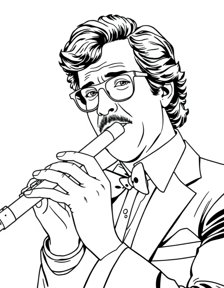 Ron Burgundy from Anchorman with his jazz flute