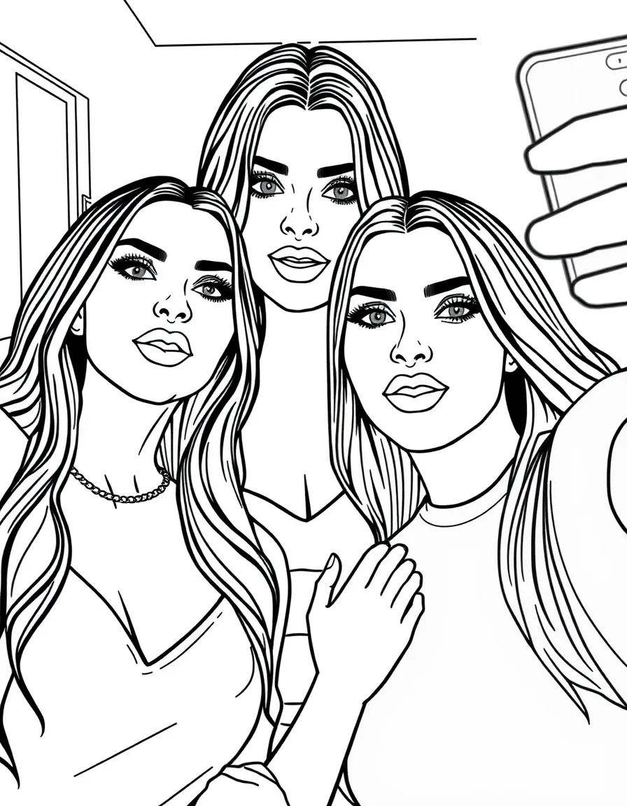 The Kardashian sisters taking a selfie together