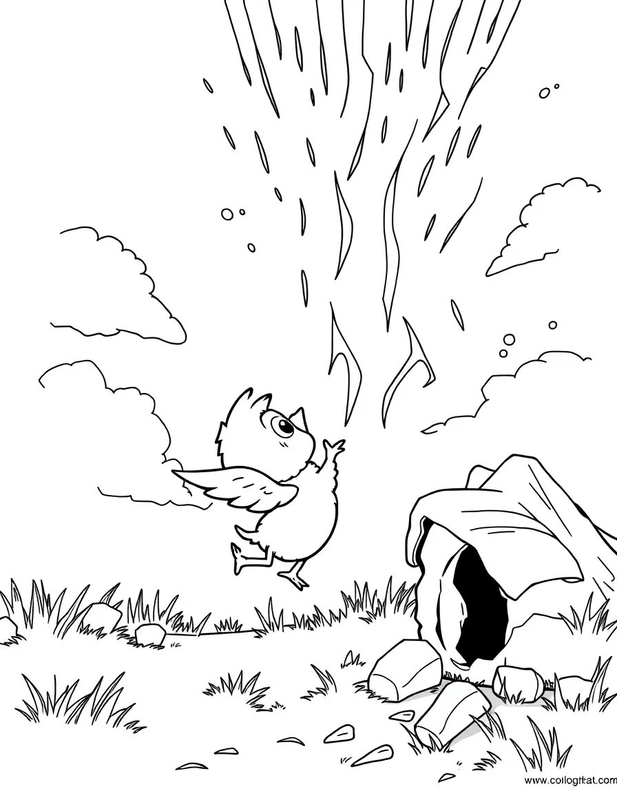 Chicken Little warning about the falling sky