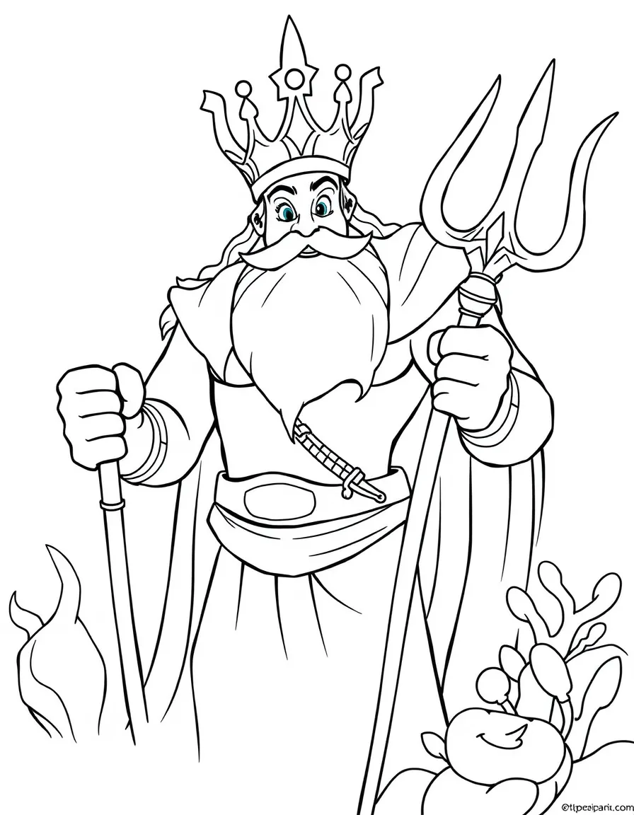 King Triton from The Little Mermaid with his trident